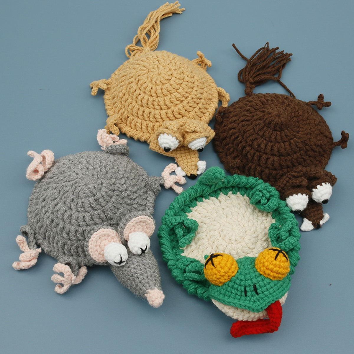 Animal Tail Crochet Coaster Set centered on a clean product background