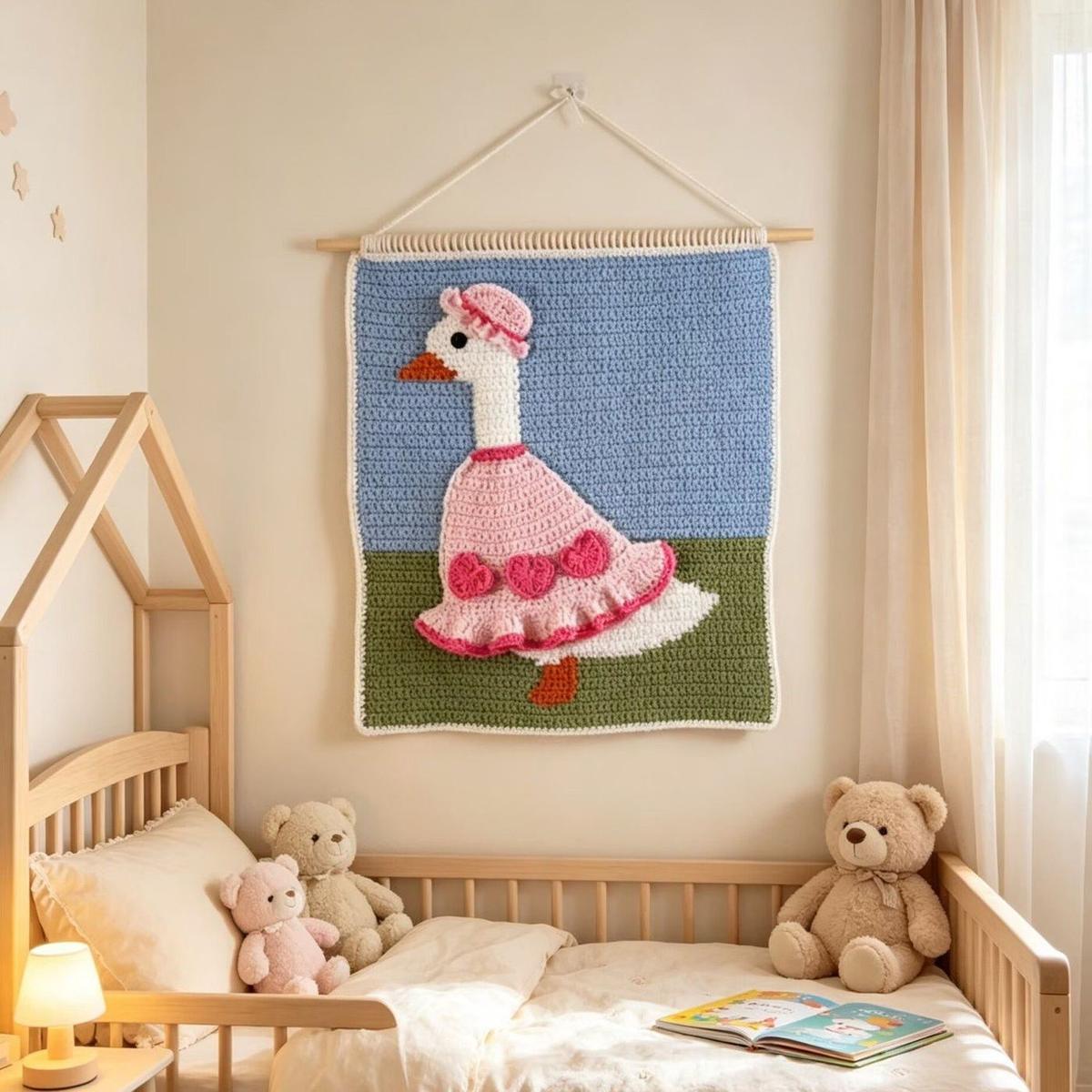 Goose Crochet Wall Hanging