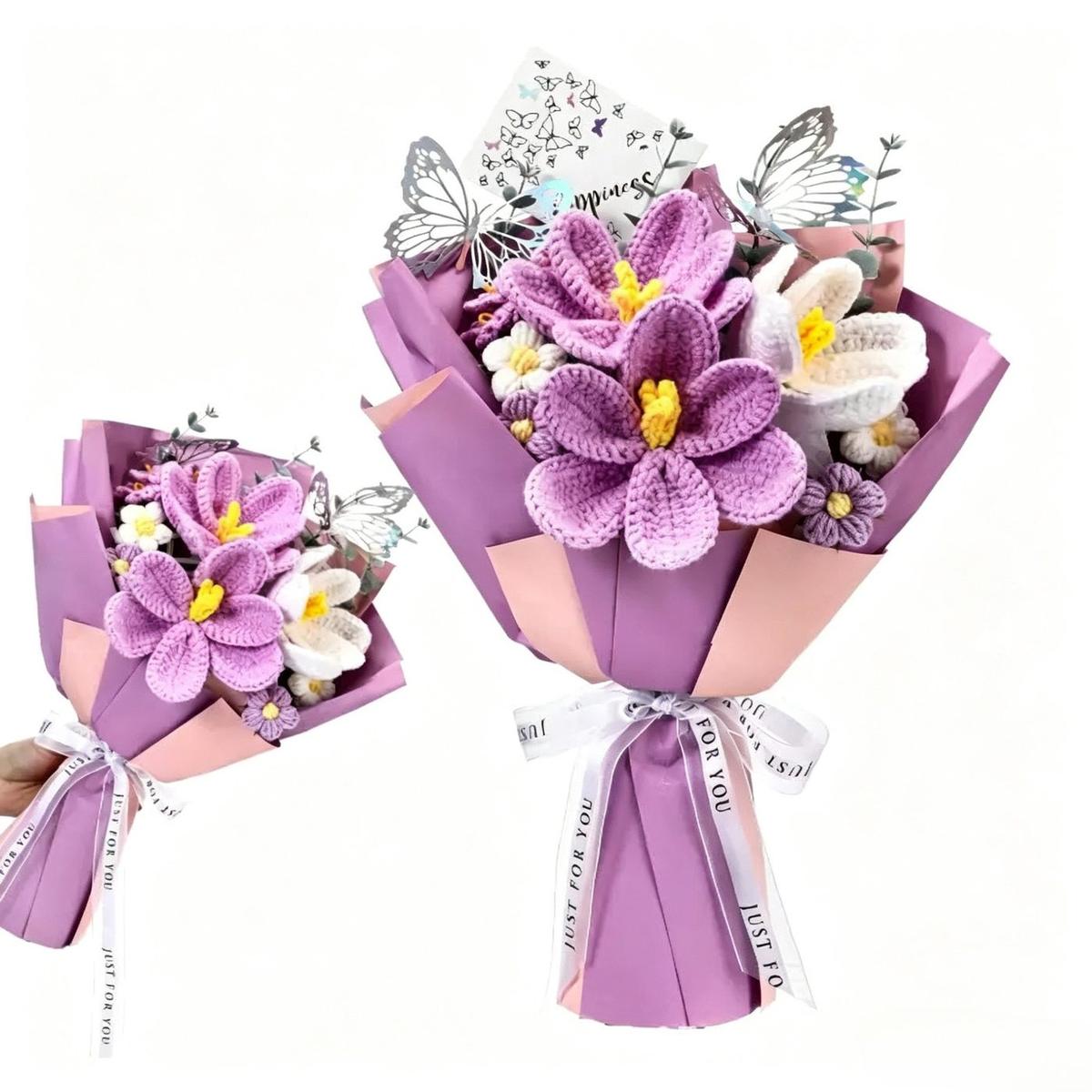Butterfly Garden Crochet Bouquet Collection shown in a clean product photograph