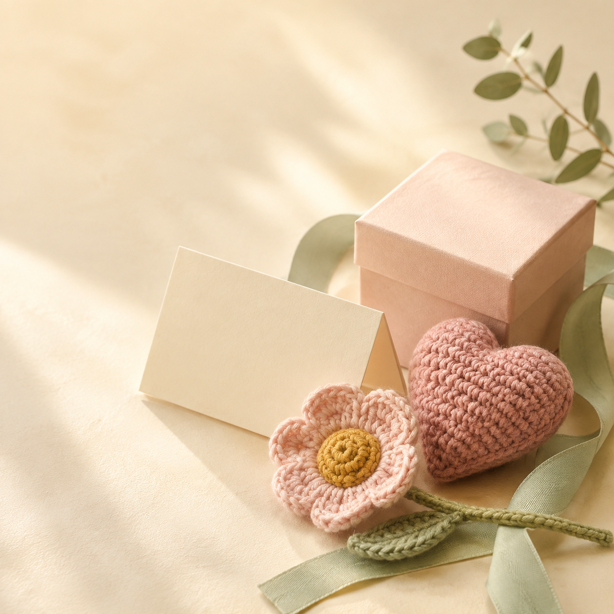 Comfort-themed gift arrangement in ivory, blush and sage