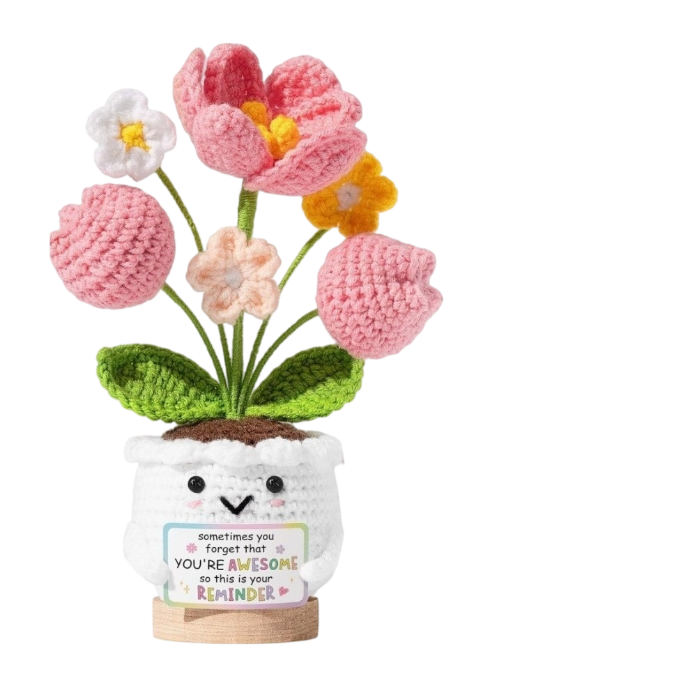 Crochet positive reminder flower pot wholesale